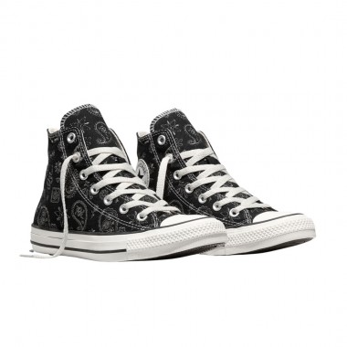 CONVERSE CHUCK TAYLOR ALL STAR PAISLEY POP W HI TOP SHOES BLK/DM
