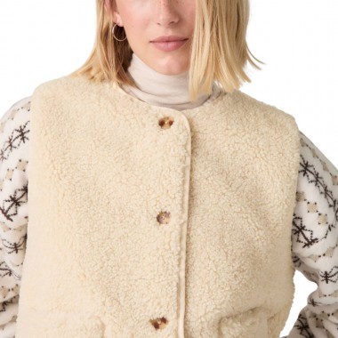 LEVI'S REMA W SHERPA VEST WHITE SWAN