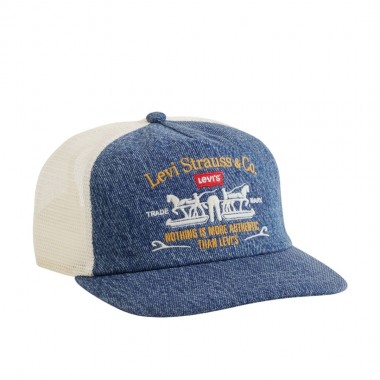 LEVI'S SADDLEMAN TRUCKER CAP OCEAN INDIGO WASH 5 OP 2
