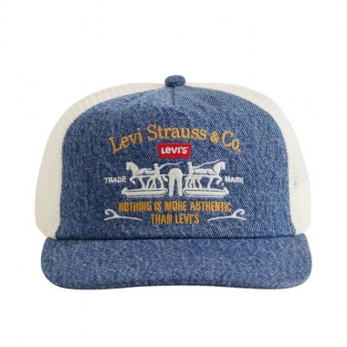 LEVI'S SADDLEMAN TRUCKER CAP OCEAN INDIGO WASH 5 OP 2