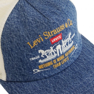 LEVI'S SADDLEMAN TRUCKER CAP OCEAN INDIGO WASH 5 OP 2