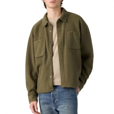 LEVI'S SOFT WORKER SHERPA LS SHIRT OLIVE NIGHT
