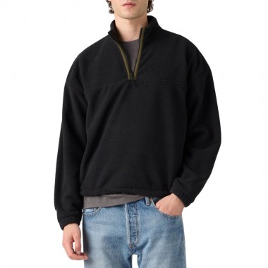 LEVI'S REDWOOD HALF ZIP SWEATSHIRT JET BLACK