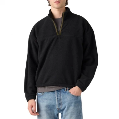 LEVI'S REDWOOD HALF ZIP SWEATSHIRT JET BLACK