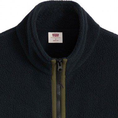 LEVI'S REDWOOD HALF ZIP SWEATSHIRT JET BLACK