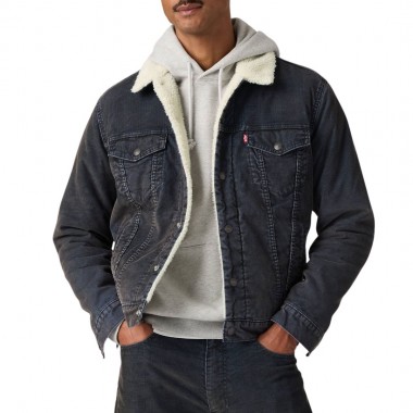 LEVI'S TYPE 3 SHERPA TRUCKER JACKET WORN-IN CORD DLFT STEELHEAD
