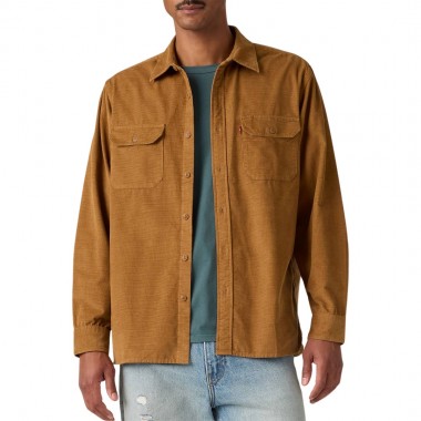 LEVI'S JACKSON WORKER CORDUROY LS SHIRT FOXTROT BROWN