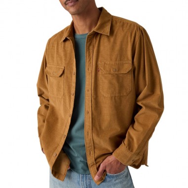LEVI'S JACKSON WORKER CORDUROY LS SHIRT FOXTROT BROWN