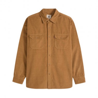 LEVI'S JACKSON WORKER CORDUROY LS SHIRT FOXTROT BROWN