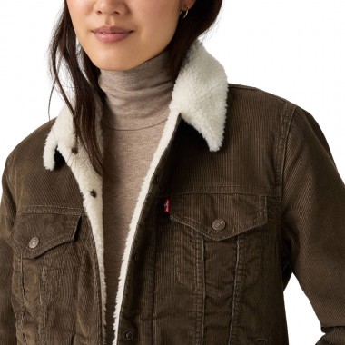 LEVI'S ORIGINAL W SHERPA TRUCKER JACKET CANTEEN