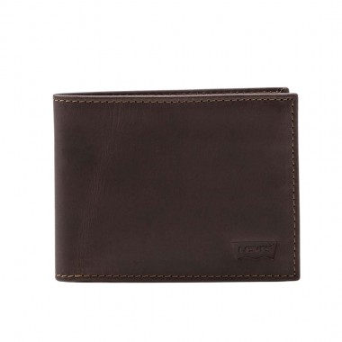 LEVI'S CASUAL CLASSICS HUNTE COIN BIFOLD WALLET DOWNTOWN BROWN