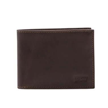 LEVI'S CASUAL CLASSICS HUNTE COIN BIFOLD WALLET DOWNTOWN BROWN