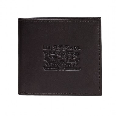 LEVI'S VINTAGE TWO HORSE BIFOLD COIN WALLET BROWN