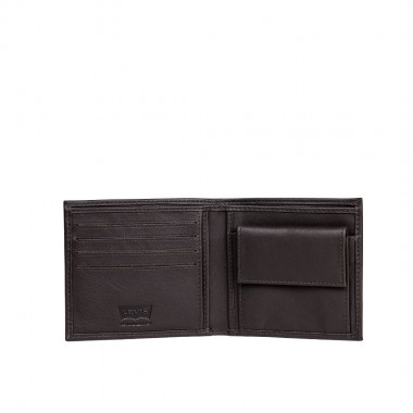 LEVI'S VINTAGE TWO HORSE BIFOLD COIN WALLET BROWN