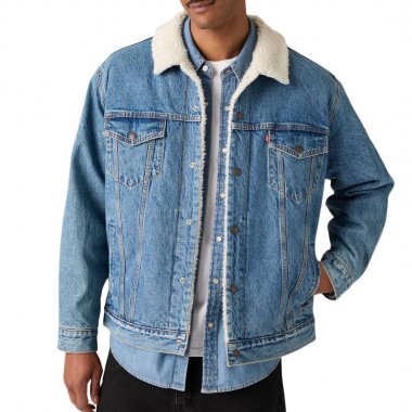 LEVI'S RELAXED FIT SHERPA TRUCKER JACKET WASHED AWAY