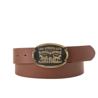 LEVI'S BILLY PLAQUE BELT TOFFEE
