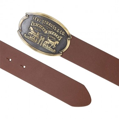 LEVI'S BILLY PLAQUE BELT TOFFEE