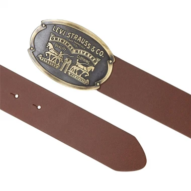 LEVI'S BILLY PLAQUE BELT TOFFEE
