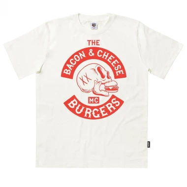 THE DUDES BACON & CHEESE RED T-SHIRT OFF-WHITE