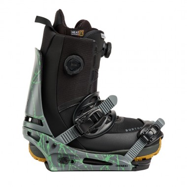 BURTON CARTEL RE:FLEX SNOWBOARD BINDINGS GRAY/GREEN VOLTAGE