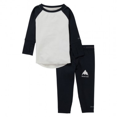 BURTON TODDLERS MIDWEIGHT BASE LAYER SET STOUT WHITE/TRUE BLACK