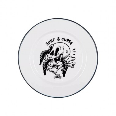 THE DUDES SURF AND CURSE ENAMEL PLATE MULTICOLOR