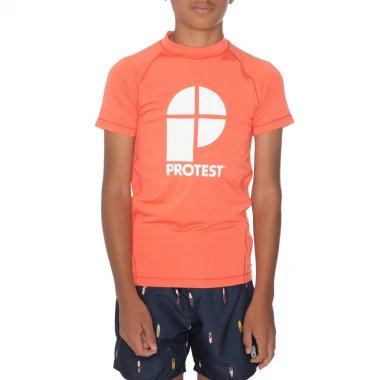 PROTEST PRTBERENT KIDS SS RASHGUARD NEW CORALPINK