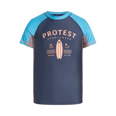 PROTEST PRTAKINO JR RASHGUARD SHORT SLEEVE NIGHT SKYBLUE