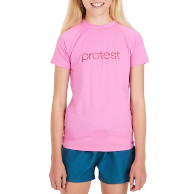 PROTEST PRTSENNA JR RASHGUARD SHORT SLEEVE TAFFY PINK