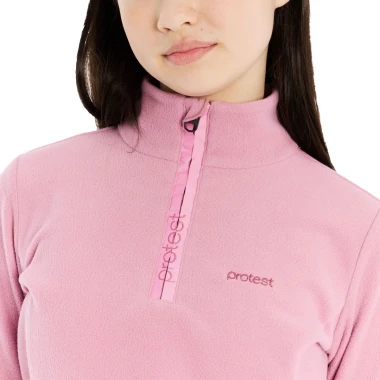 PROTEST REMUTEY JR 1/4 ZIP ACTIVE TOP VINTAGE PINK