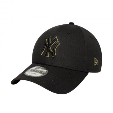 NEW ERA MLB NEW YORK YANKEES TEAM OUTLINE 9FORTY ADJ CAP BLACK