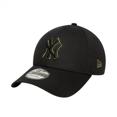 NEW ERA MLB NEW YORK YANKEES TEAM OUTLINE 9FORTY ADJ CAP BLACK