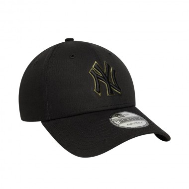 NEW ERA MLB NEW YORK YANKEES TEAM OUTLINE 9FORTY ADJ CAP BLACK