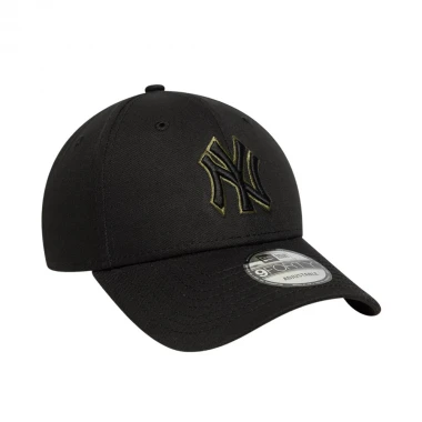 NEW ERA MLB NEW YORK YANKEES TEAM OUTLINE 9FORTY ADJ CAP BLACK