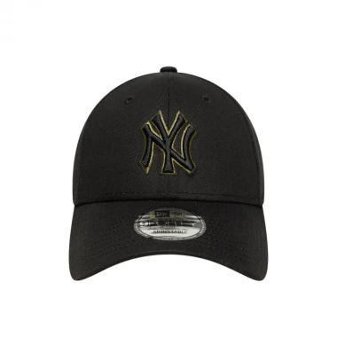 NEW ERA MLB NEW YORK YANKEES TEAM OUTLINE 9FORTY ADJ CAP BLACK