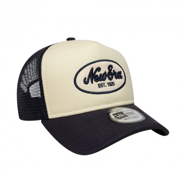 NEW ERA OVAL FOAM PATCH 9FORTY ADJ TRUCKER CAP LIGHT BEIGE