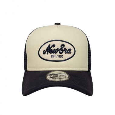NEW ERA OVAL FOAM PATCH 9FORTY ADJ TRUCKER CAP LIGHT BEIGE