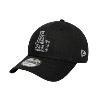 NEW ERA MLB LA DODGERS METALLIC OUTLINE 9FORTY ADJ CAP BLACK