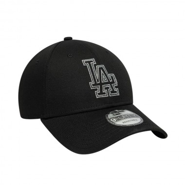 NEW ERA MLB LA DODGERS METALLIC OUTLINE 9FORTY ADJ CAP BLACK