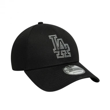 NEW ERA MLB LA DODGERS METALLIC OUTLINE 9FORTY ADJ CAP BLACK