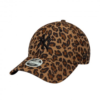 NEW ERA MLB NY YANKEES LEOPARD WMNS CORD 9FORTY ADJ CAP L BEIGE