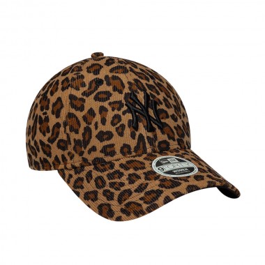 NEW ERA MLB NY YANKEES LEOPARD WMNS CORD 9FORTY ADJ CAP L BEIGE