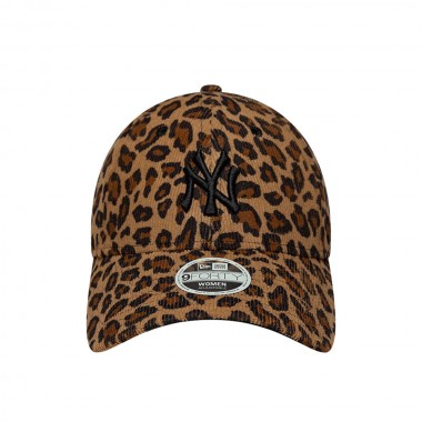 NEW ERA MLB NY YANKEES LEOPARD WMNS CORD 9FORTY ADJ CAP L BEIGE