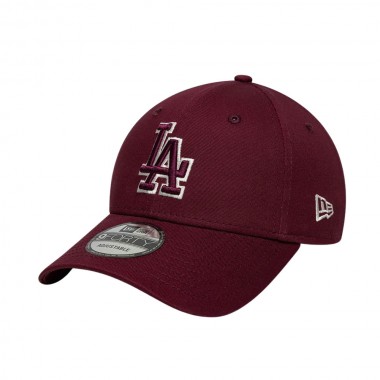 NEW ERA MLB LA DODGERS TEAM OUTLINE 9FORTY ADJ CAP DARK RED