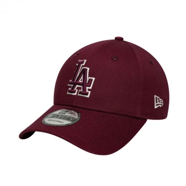 NEW ERA MLB LA DODGERS TEAM OUTLINE 9FORTY ADJ CAP DARK RED