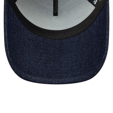 NEW ERA PATCH DENIM 9FORTY ADJ TRUCKER CAP DARK BLUE