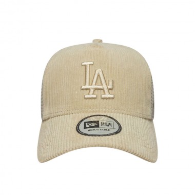 NEW ERA MLB LA DODGERS CORD 9FORTY ADJ TRUCKER CAP LIGHT BEIGE