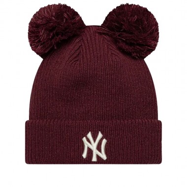 NEW ERA MLB NEW YORK YANKEES WMNS DOUBLE POM BEANIE DARK RED