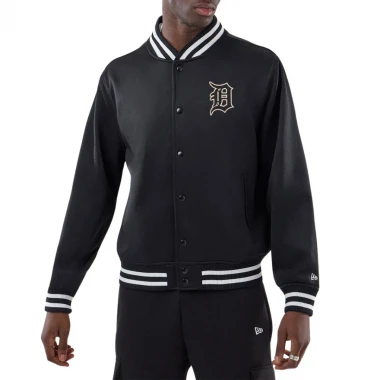 NEW ERA MLB DETROIT TIGERS JERSEY BOMBER JACKET BLACK