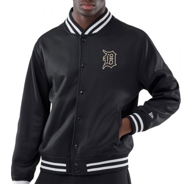 NEW ERA MLB DETROIT TIGERS JERSEY BOMBER JACKET BLACK